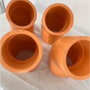 Lot of 4 CPVC Schedule 80 45 Degree Elbow Fitting 2 Inch Orange NSF USA FM